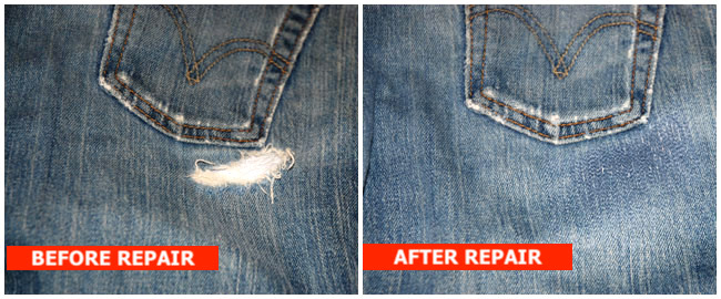 Back pocket denim repair service —